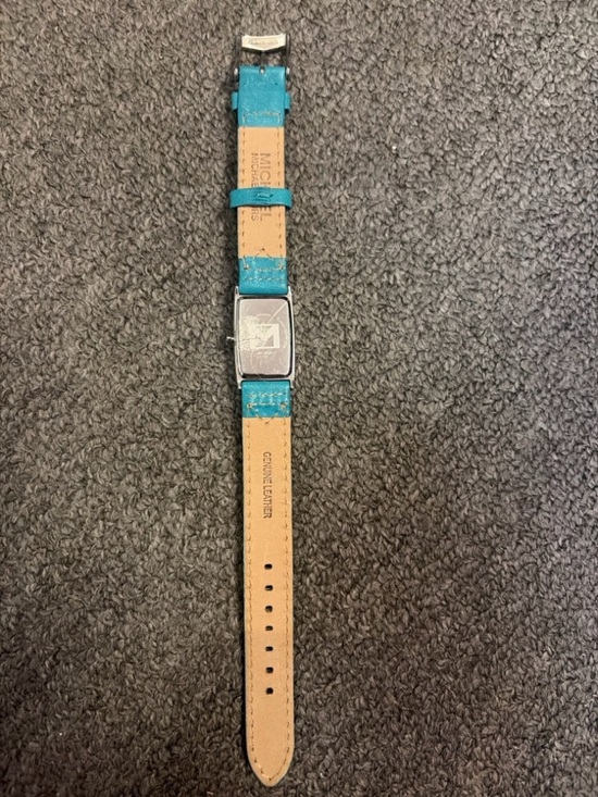 Michael Kors | Accessories | Michael Kors Watch | Poshmark Michael Kors Turquoise Leather Strap Watch Slim Rectangular Women’s